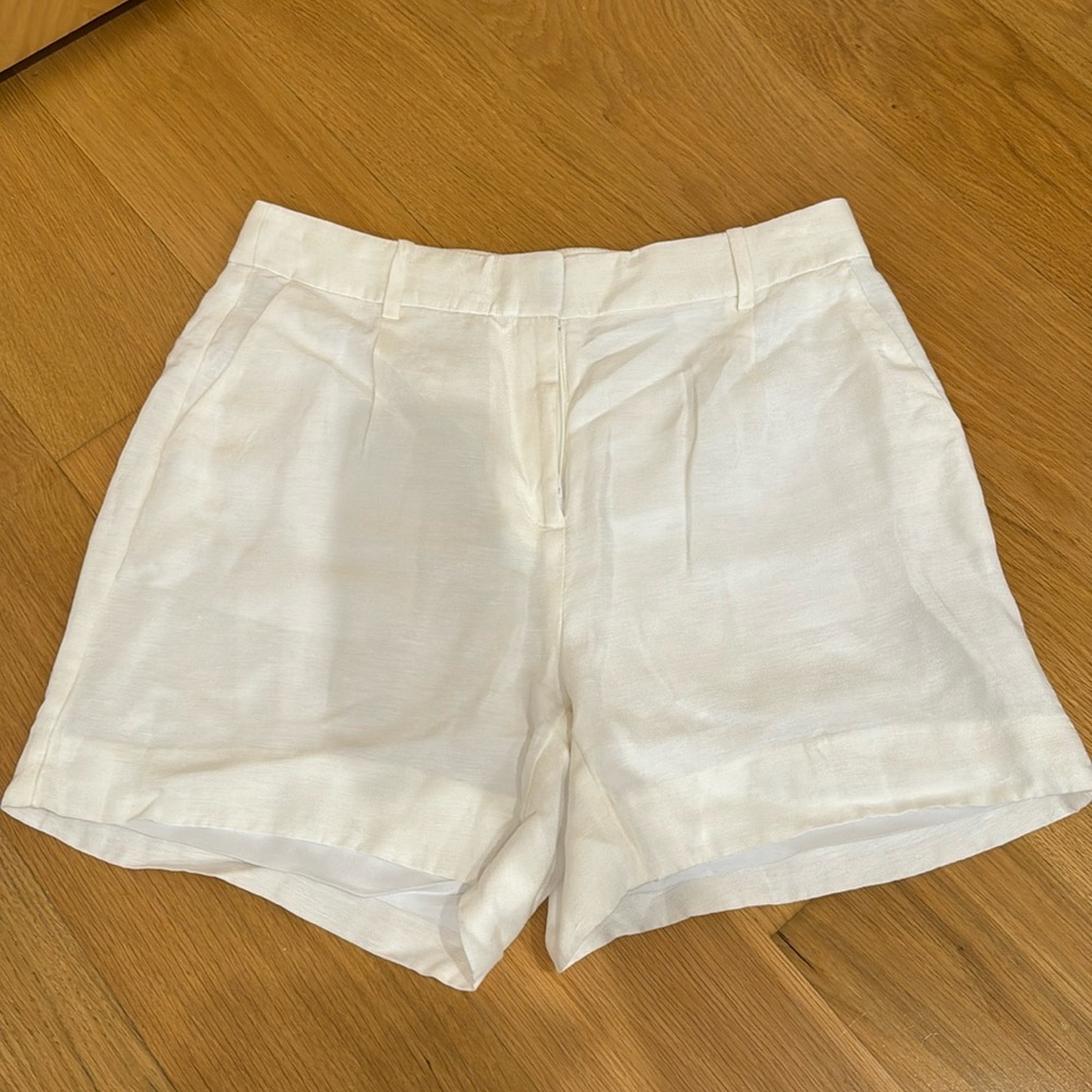 J Crew High-rise pleated suit short in Chelsea linen-cupro blend BQ233 sz 8 EUC